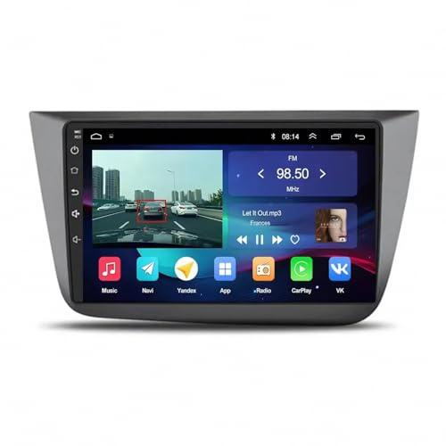 Carplay-Skärm för Seat Altea 2004-2015 Röststyrning, Gps-Navigering, Med Kamera, Dashcam, Wifi, Bluetooth Bilradio Stereo Gps Navi, 8 Kärna 4G＋64G