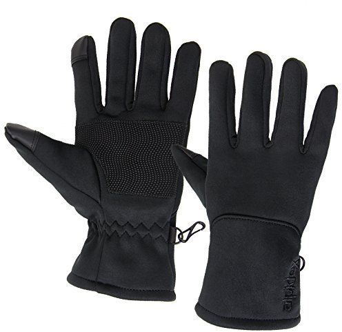 ALPIDEX Softshell Sporthandschuhe Running Handschuhe Sport Handschuhe Nordic Walking für Damen und Herren mit Touchscreen-Funktion Fingerhandschuhe, Größe:S, Farbe:Black