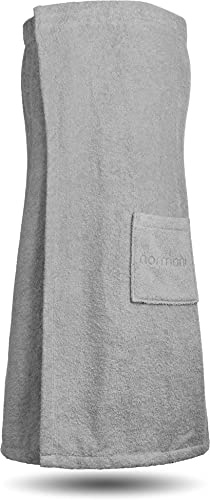 normani Saunakilt Saunatuch für Damen 100% Bio Baumwolle mit praktischem Schnellverschluss Oeko-Tex® 100 Grau OneSize