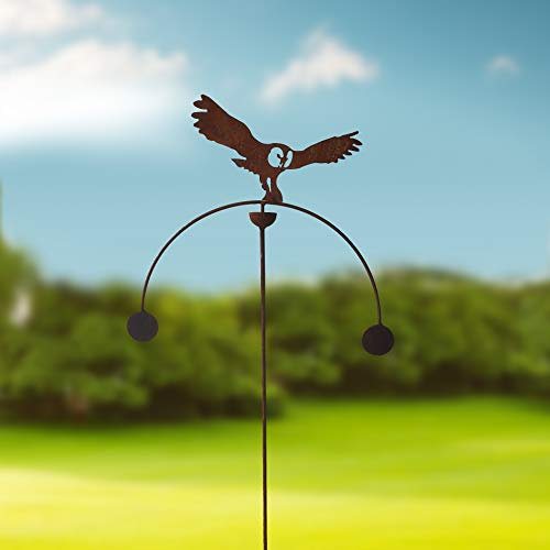GAP GARDEN PRODUCTS - Owl Wind Spinner/rocker (supplied bare metal ready 2 rust) double