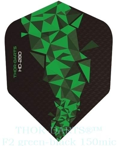 THOR-DARTS®™ Exclusiv-Line: 150 Micron F2 Darts Flights HD-280 schwarz Dart Flys extra Lange haltbar Thickness 150 mic Ultra Strong