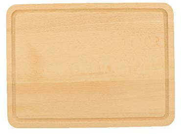 10x HOFMEISTER® Schneidebrett Holz mit Saftrille, 30,5 x 22,5 x 1,5 cm – Tranchierbrett aus Buche, klingenschonend – hält die Arbeitsfläche sauber, Handarbeit