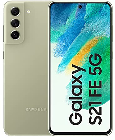 Samsung Galaxy S21 FE 5G, Android Smartphone, 6,4 Zoll Dynamic AMOLED Display, 4.500 mAh Akku, 128 GB/6 GB RAM, Handy in Olive, inkl. 36 Monate Herstellergarantie [Exklusiv bei Amazon]