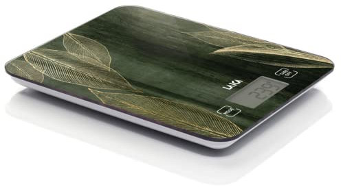 Laica, Bilancia da cucina capacità 10 kg con superficie in vetro temperato e display LCD. Include accessorio per poterlo appendere