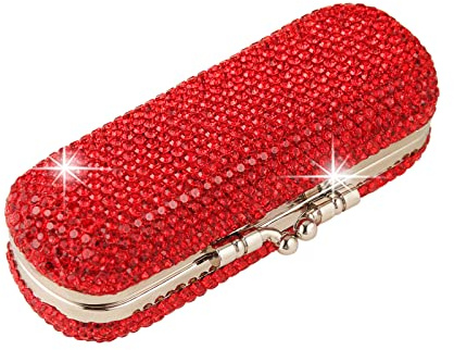 AsAlways Étui à Rouge à lèvres Portable avec Miroir et Strass Brillants pour Maquillage et Maquillage