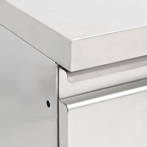 Chusui Gastro-Küchenschrank mit 3 Schubladen, Edelstahl Arbeitsschrank, Arbeitstisch, Edelstahl Schrank, Pizzatisch, Grillschrank Outdoor, Edelstahl