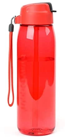 Wasserflasche für Sport Sport-Wasserflasche Wasserflasche Mit Auslaufsicherem Klappdeckel Für Fitnessstudio, Yoga, Fitness, Camping, Reisebecher Nachhaltige Wasserflasche ( Color : Rood , Size : 750ml