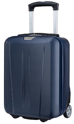 PUCCINI Koffer Paris Hartschalenkoffer Handgepäck Trolley Leicht Reisekoffer mit 2 Rollen S-M-L-XL (Dunkelblau, S)