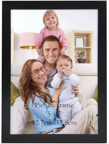 Giftgarden Schwarze Bilderrahmen 13x18 cm, Moderner Fotorahmen für 18x13 Foto und Bilder, Glattes Schlankes Design, Wand- oder Tischaufsteller - Einzel