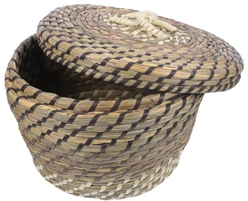 Cabilock Cesto Basura Pequeño Con Tapa Resistente y Mano Para Baño Dormitorio y Oficina Accesorio Hogar Vintage y Multiusos Diseño Rústico Duradero y Compacto