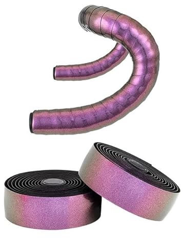 DUNSBY Lenkerband 2 stücke Farbe Rennrad bar Band EVA PU Fahrrad Lenker Band Atmungsaktiv Schweiß Anti-Skid Stoßdämpfer Wrap Band 2150mm (Color : Chameleon-Purple)