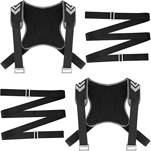 Tragegurte Umzug 2 Personen - Umzugsgurte mit Schaum-Polsterung - 250kg - Schwarz - Ideal für Möbel, Haushaltsgeräte, schwere Gegenstände - Bequem und einfach zu verwenden