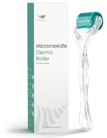 Derma Roller Microneedle, Titanium 192 Micro Needle Dermal Roller Face Beard Home Use (Crystal Blue)