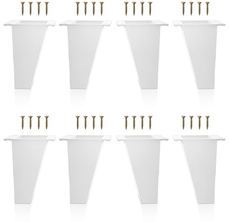 Kukicu Möbelfüße Weiß - Beine für Möbel Schräg - 4er Set - Höhe: 120mm - Material: ABS-Kunststoff - Skandinavisches Design - Schrauben Inklusive (8 Stück)