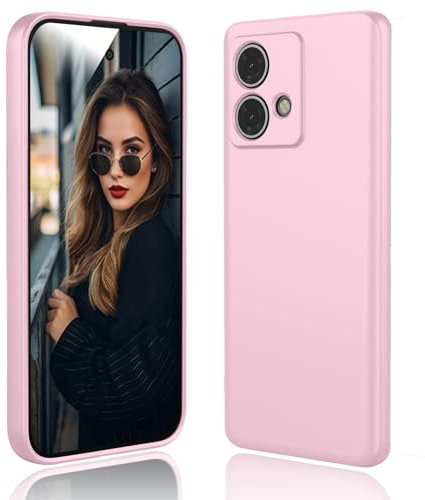 DESSEN Funda para Motorola Moto Edge 40 Neo - Líquida Silicona Carcasa con Forro de Microfibra Antiarañazos Delgada y Suave TPU Cover Anti-Choques Protectora Case, Rosa