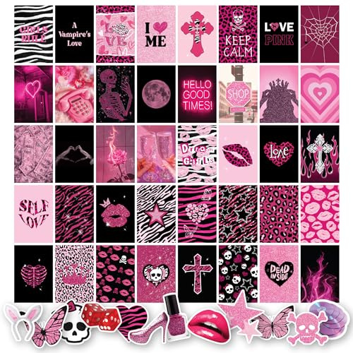 97 Decor Y2k – Lot de 40 autocollants décoratifs esthétiques Y2k de 10 x 15 cm, décoration de chambre des années 2000, joli kit de collage mural Y2k, impressions d'art tendance Y2k pour dortoir de