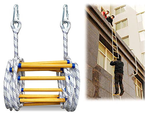 PNAJFUEL Strickleiter, Sicherheitsleiter, Fensterleiter, Feuerleiter, Notleiter, Feuerfeste Rettungsleiter, Fluchtleiter Für Notausgänge/49Ft/15M