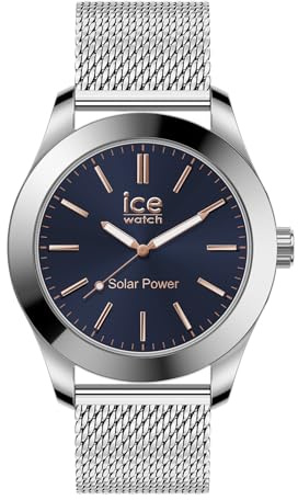 Ice-Watch - ICE steel Silver dark blue - Zilver herenhorloge met metalen armband - 023794 (Medium)