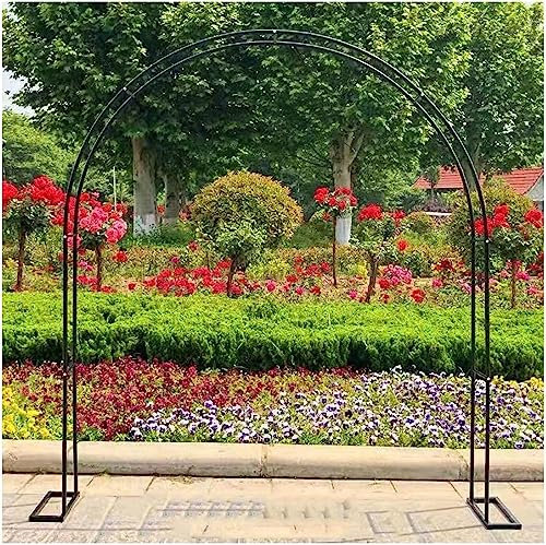 Arche de jardin en métal pour plantes grimpantes en acier galvanisé antirouille noir/blanc