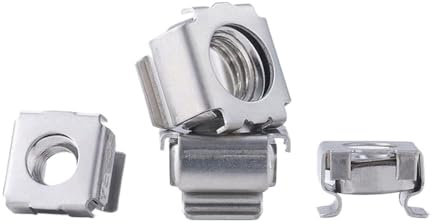 Dadi in gabbia, dado flottante, 1 pz. Dado a gabbia galleggiante con clip quadrata in acciaio inossidabile for montaggio su rack con scaffale for armadio server. Dado a gabbia galleggiante con clip qu