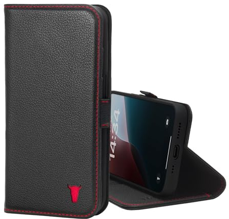 TORRO Leather Case Compatible with iPhone 17e and iPhone 16e (6.1” 2026/2025) - Premium Leather Wallet Case with Kickstand and Card Slots (Black)
