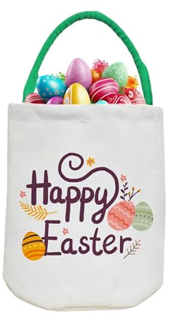 Lindas bolsas de Pascua, canasta de Pascua divertida y vacía Bolsa de | Pascua suministra bolsa de almacenamiento de para huevos, dulces o juguetes
