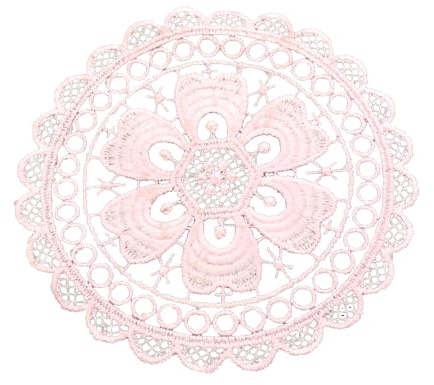 Anevous 2 Stück Spitzendeckchen Klein,Spitzen Blume Tischsets,Runde Stickerei Deckchen,Häkeldeckchen Tischdecke,Placemat für Hochzeiten Party, Vasen, Tischdecken,Tassen, Küche, Esszimmer,Rosa