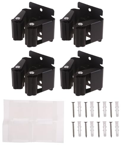 FUUGlan 4 x Wandbefestigungs-Clips, Mopp, Besenhalter, Gartenwerkzeug-Aufhänger mit Schrauben, Küchenorganisation, Besenhalter