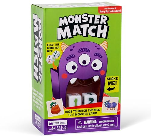 Exploding Kittens Monster Match – Matching Dice Game for Kids Ages 4+– 2-6 Players – Fun Family Game Night-Creative Kids Game