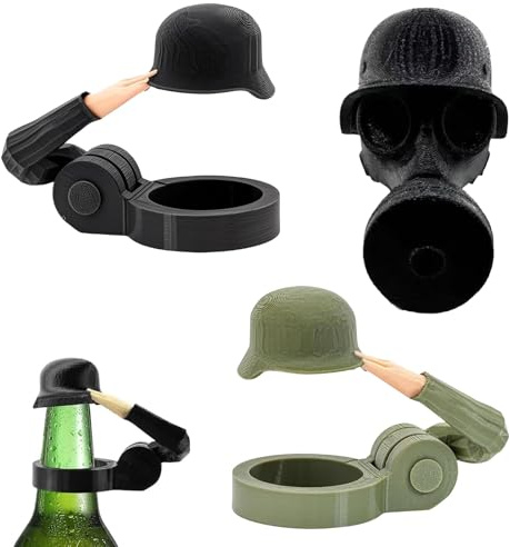 3 Stück Soldat Salut Bierflasche Helm, Soldat Salute Bier Bierflaschen Helm Flaschenverschluss, Wiederverwendbar Soldier Salute Beer Bottle Helmet für Vatertag Männerabende