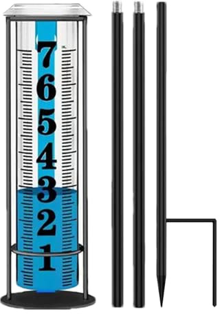 Pluviometro Meteo - Misuratore di Pioggia Con Picchetto Per Giardino,Strumento di Misura Pioggia Preciso per Spazi Verdi Terrazza Recinzione