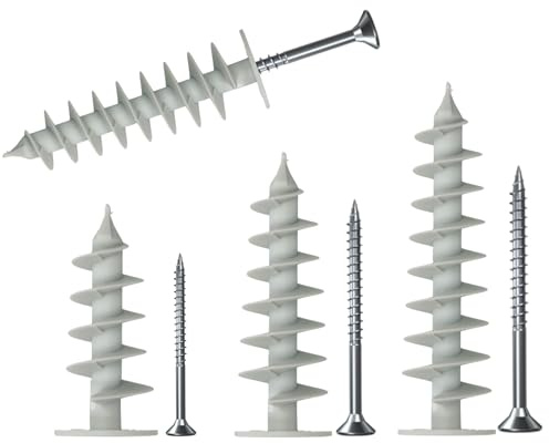 BTG-TM Nylon Dämmstoffdübel Dübel WDVS Hartschaumdübel zum wärmebrückenfreien Befestigen von Lampen Briefkästen Bewegungsmeldern in Dämmplatten Fassade (25 Dämmstoffdübel + 25 Schrauben, 120mm)