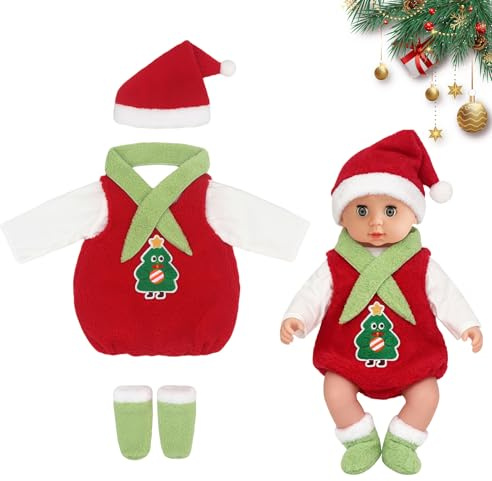 ARONRAVE Puppe Weihnachten Kleidung 35-43 cm Puppenkleidung Weihnachten Puppenkleidung Weihnachtspuppenkleidung Puppenkleiidung Winter Baby Puppen Puppenkleiidung für Pup-pen Zubehör Weihnach-ten 5pcs