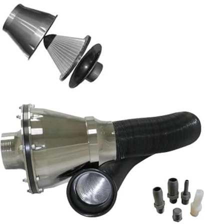 Filtro Universal Para Coche 76 Mm Y 3 Pulgadas Para SUV Alto Flujo Para Entradae Aire Frío Limpiador Tuberías Filtro Aire Cabezal Tipo Hongo Fuelle Tubo Entrada Filtro Aire Tubo(Plata)