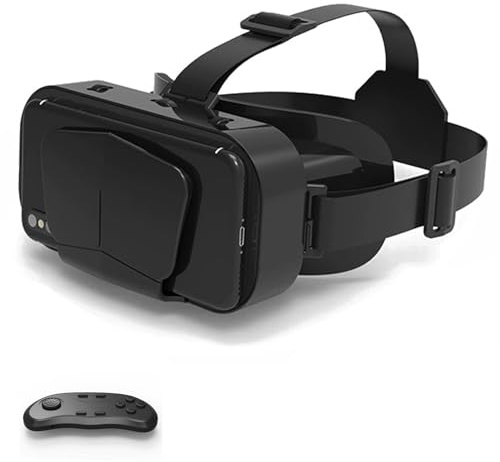 Gafas VR, Gafas de Virtual Reality 3D, VR Gafas con Controlador Bluetooth, Compatibles con Dispositivos Android y iPhone 4,7-7,2 Pulgadas, para niños y Adultos(D)