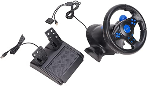 Gedourain Volante da Corsa per Giochi per PC con Supporto GT - Volante da Corsa per Giochi 3 in 1 per Un'esperienza di Guida Realistica - per Utenti di PC e Computer