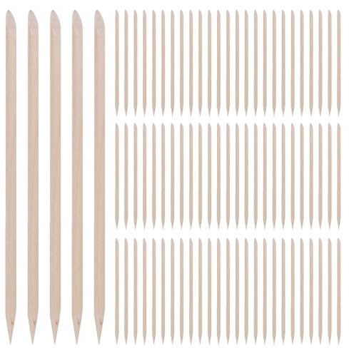 Gogogmee Bâtonnets Repousse-cuticules en Bois Double Embout 15 Cm, Lot de 300 Pièces pour Manucure et Pédicure, Cure-ongles Naturels pour Nettoyage et Soin des Ongles des Mains