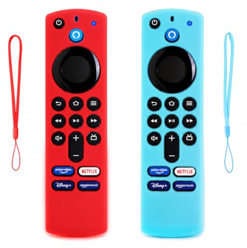 GXGM 2 piezas de fundas para control remoto por voz compatibles con Alexa Funda de silicona para Amazon TV compatible con Fire TV Stick 4K / 4K Max Alexa (3.ª generación) Control remoto por voz (A)
