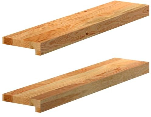 sephironlbb Lot de 2 rebords de fenêtre en chêne massif marron clair 70 x 15 x 2 cm, rebord de fenêtre en bois pour intérieur et extérieur, montage facile avec surface lisse, idéal pour la rénovation
