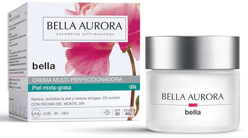 BELLA AURORA - Splendor 40 Crema Hidratante para Piel Mixta, 50 ml, Antimanchas y Antiedad, Protección SPF20, Uso Diario para una Piel Brillante y Saludable