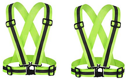 HYCOPROT Gilet di Sicurezza Riflettente per Adulti/Bambini, Giacca da Lavoro Regolabile ad Alta visibilità, Gilet, Attrezzatura Sportiva ad Alta visibilità, Confezione da 2（Giallo）