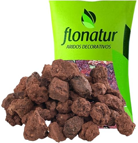 flonatur Piedras Volcánicas Premium para Jardinería y Decoración | 100% Naturales, Ecológicas, Versátiles Embellecer Tu Hogar y Jardín| (10/25) Saco de 16kg - 20L