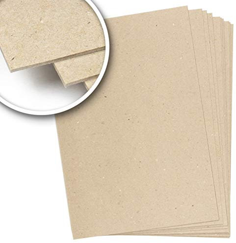 Cartone rigido pressato 2,5 mm, 1600 g/m², 26 x 38 cm, per rilegatura, scrapbooking, bricolage, Confezione da 10 fogli (260 x 380 mm)