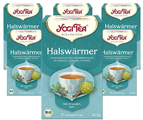 YOGI TEA, Réconfort de la Gorge, Infusion Bio, Tisane Naturellement Sans Caféine, Mélange de Réglisse, Fenouil et Thym, 102 (6x17) Sachets de Thé