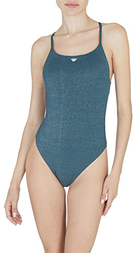 Emporio Armani Women's Lurex Textured Yarn Swimsuit, Tropical Green, Medium