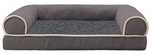 Orthopädisches Hundebett Grosse Hunde, Ergonomisches Hundesofa, Mittelgroße Große Hundekorb mit Abnehmbarem, Waschbar&Wasserdicht Futter, rutschfest Hundekissen Dark Gray XL(100X60X19cm)
