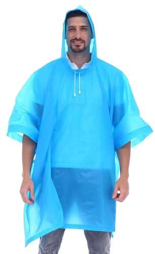 Aolegoo 2 Stück Regenponcho, EVA Wiederverwendbarer Tragbarer Unisex-Regencape für Survive, Fahrrad, Wandern, Camping, Angeln, Konzert, Stadion, Festival