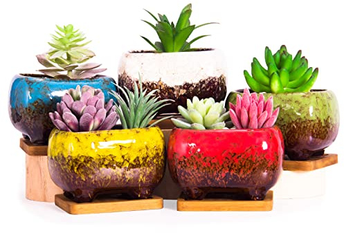 ARTKETTY Succulent Pots - 4.7 Inch Small Pots for Indoor for Plants