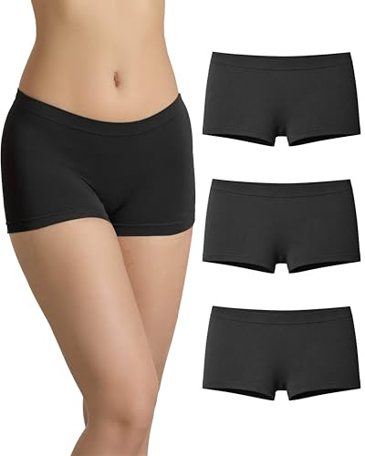 Risalti Boxer Femme Microfibre 3 pièces - sous Vetements Feminins sans Couture, Shorty Femme Plus Doux Que Les Culotte Femme Coton, Lingerie Feminine - Made in Italy