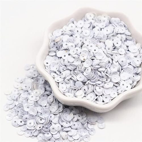 20g 4mm 5mm 6mm Pailletten PVC Runde Cup Pailletten Pailletten Konfetti Nähen Hochzeit Handwerk Damenbekleidung Zubehör-weiß,6mm 20g 1400Stk